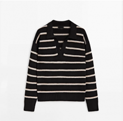 2 Pcs Striped Loose Pullover Knit